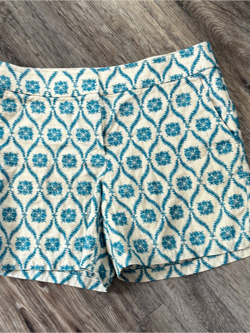 LOFT Teal and Cream High Waist Women’s Shorts